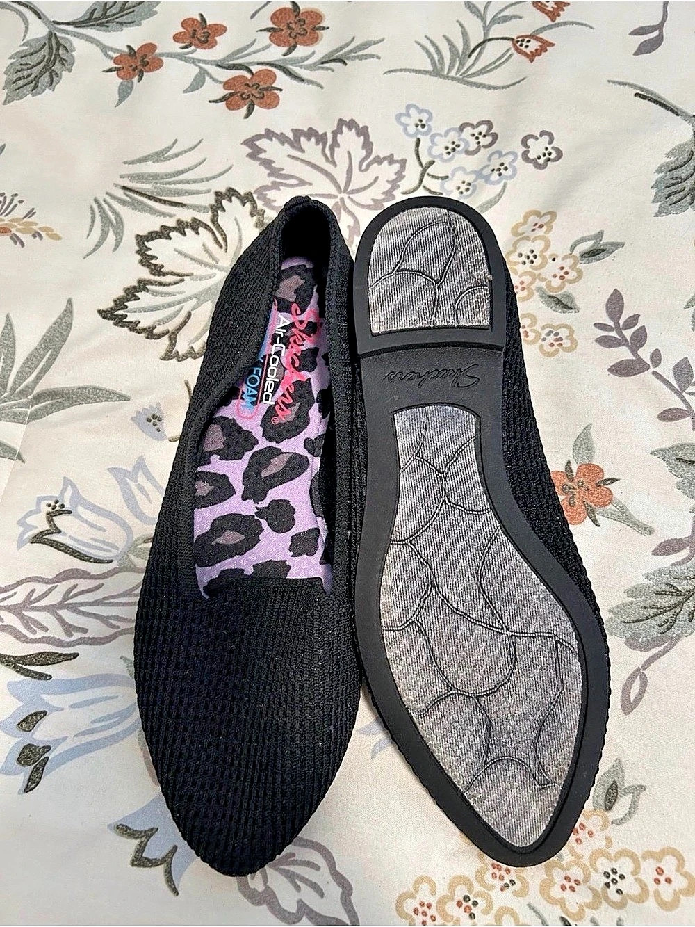 Skechers Cleo Knit Ballet Flat Women's Black Sneakers